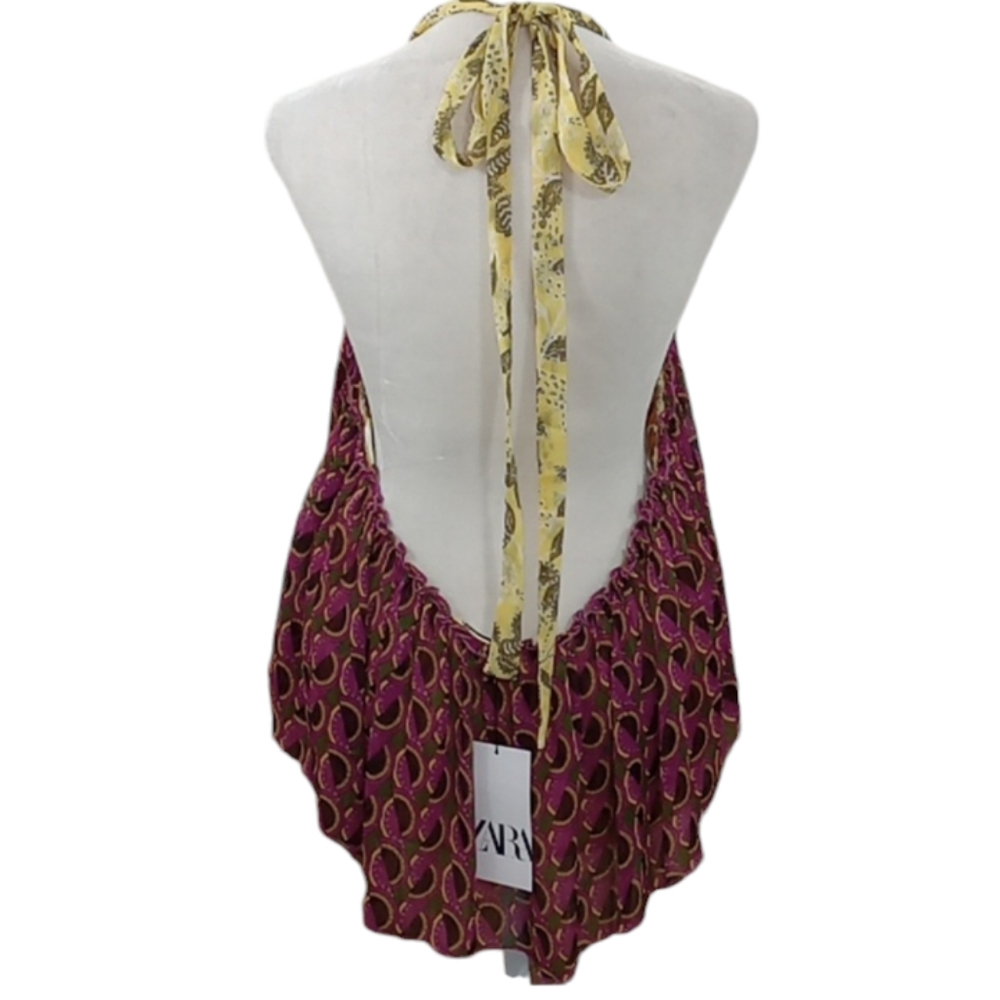 Zara Multicolor Halter Layered Boho Top - Yellow, Pink, Orange - Picture 10 of 15